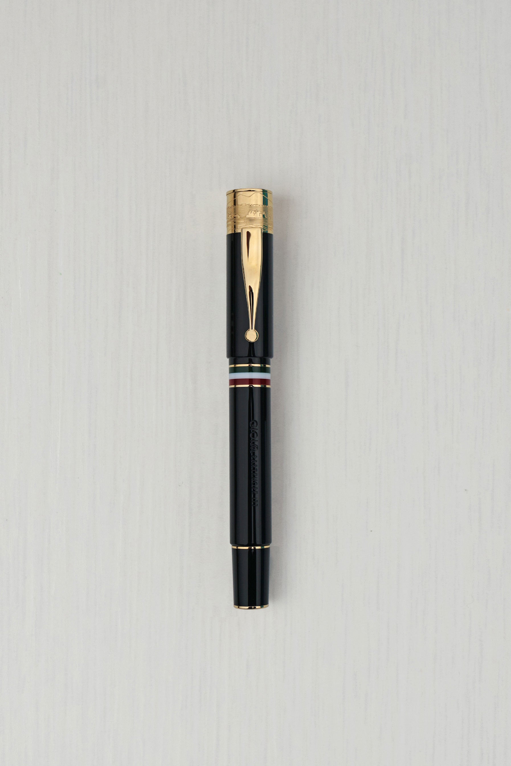 Gioia | Fountain Pen & Rollerball Pen | Partenope | Black | Gold Trims Gioia