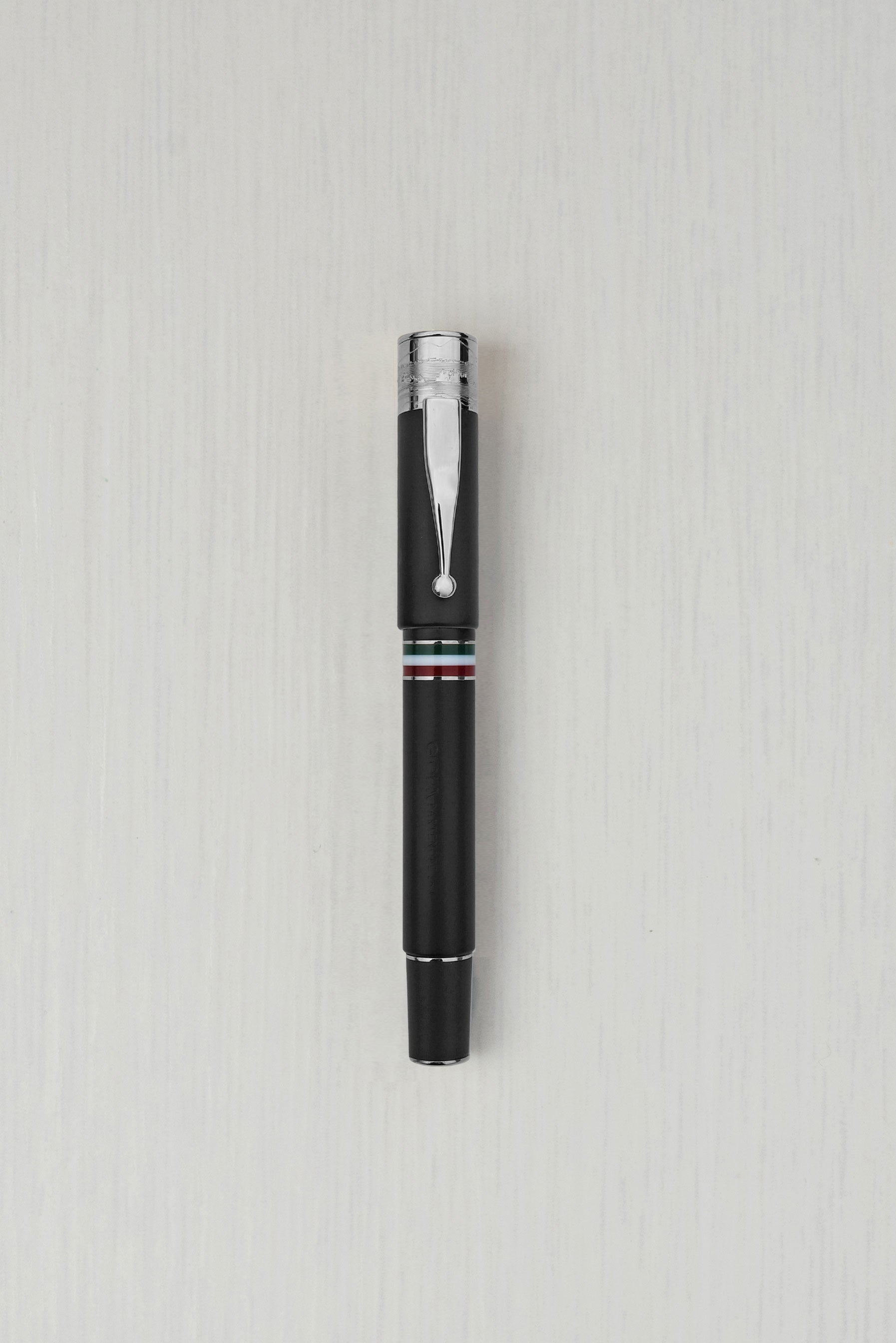 Gioia | Fountain Pen & Rollerball Pen | Partenope | Black Sand | Silver Trims Gioia