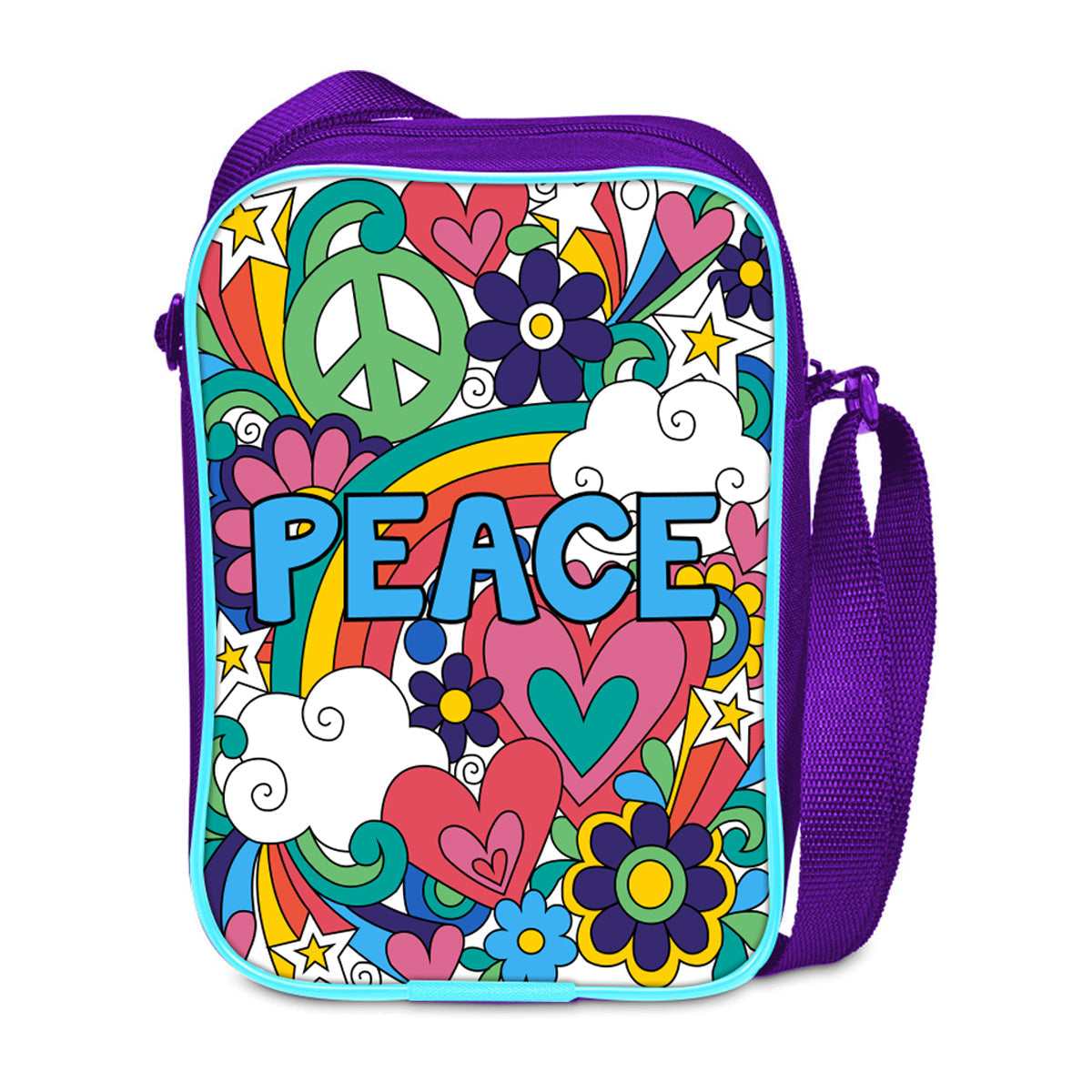 iCraft PEACE Sling Bag DIY Kit - Color Your Own Bag for Kids iCraft