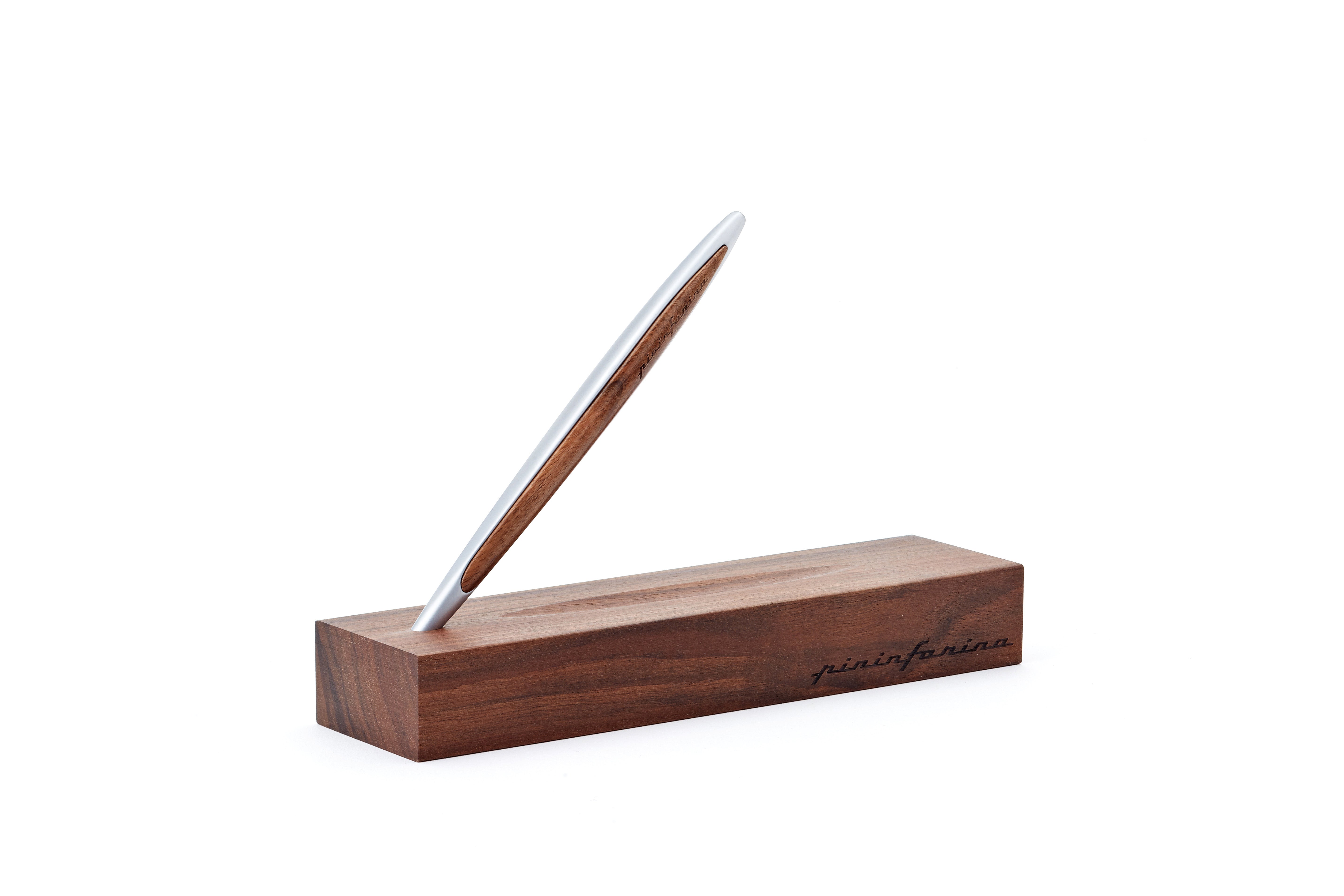 Pininfarina | Cambiano | Aluminium | Classic  Ethergraf metal alloy tip | Solid Wood Desk Stand Pininfarina