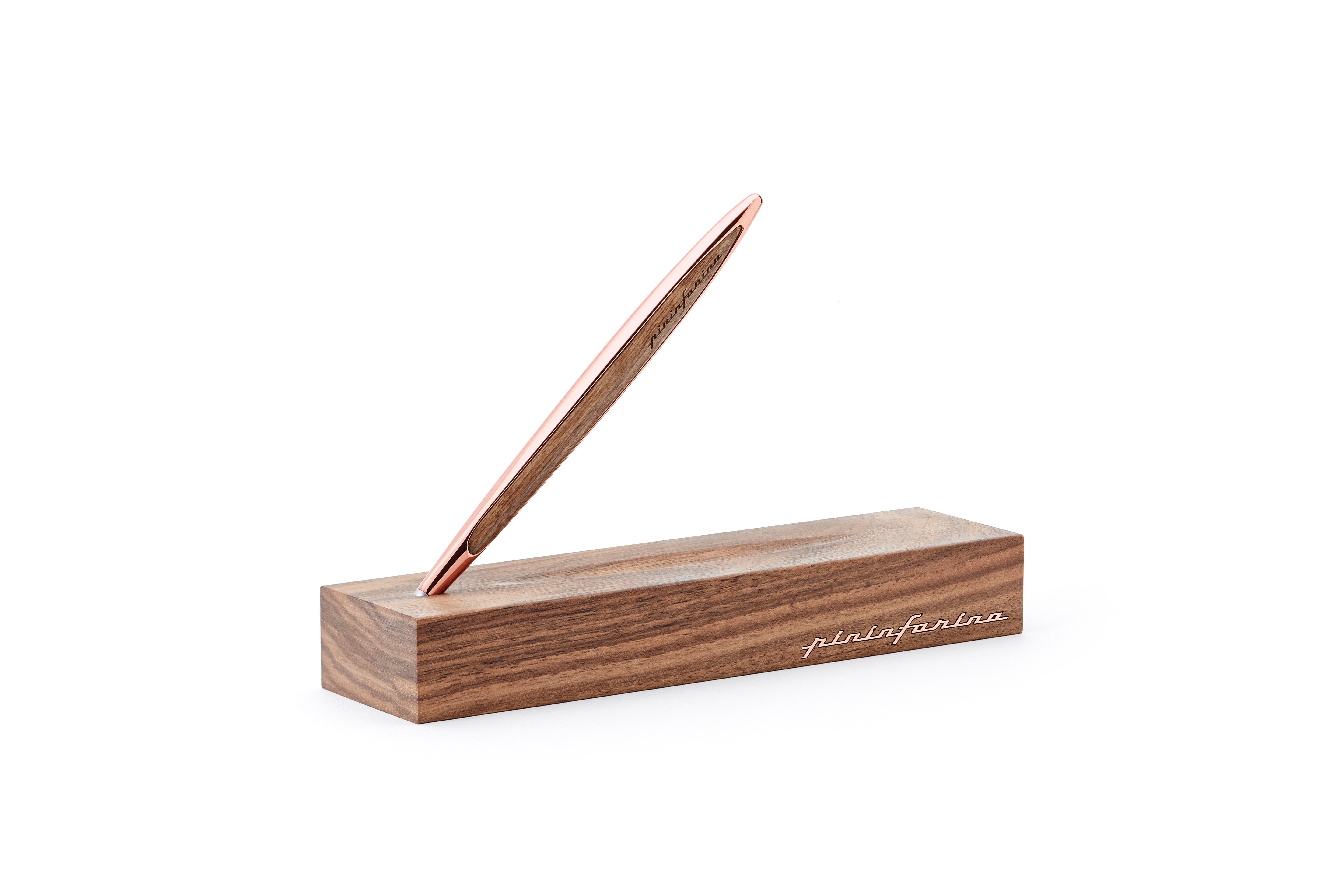 Pininfarina | Cambiano | Rose Gold | Classic | Ballpoint Pen | Solid Wood Desk Stand Pininfarina