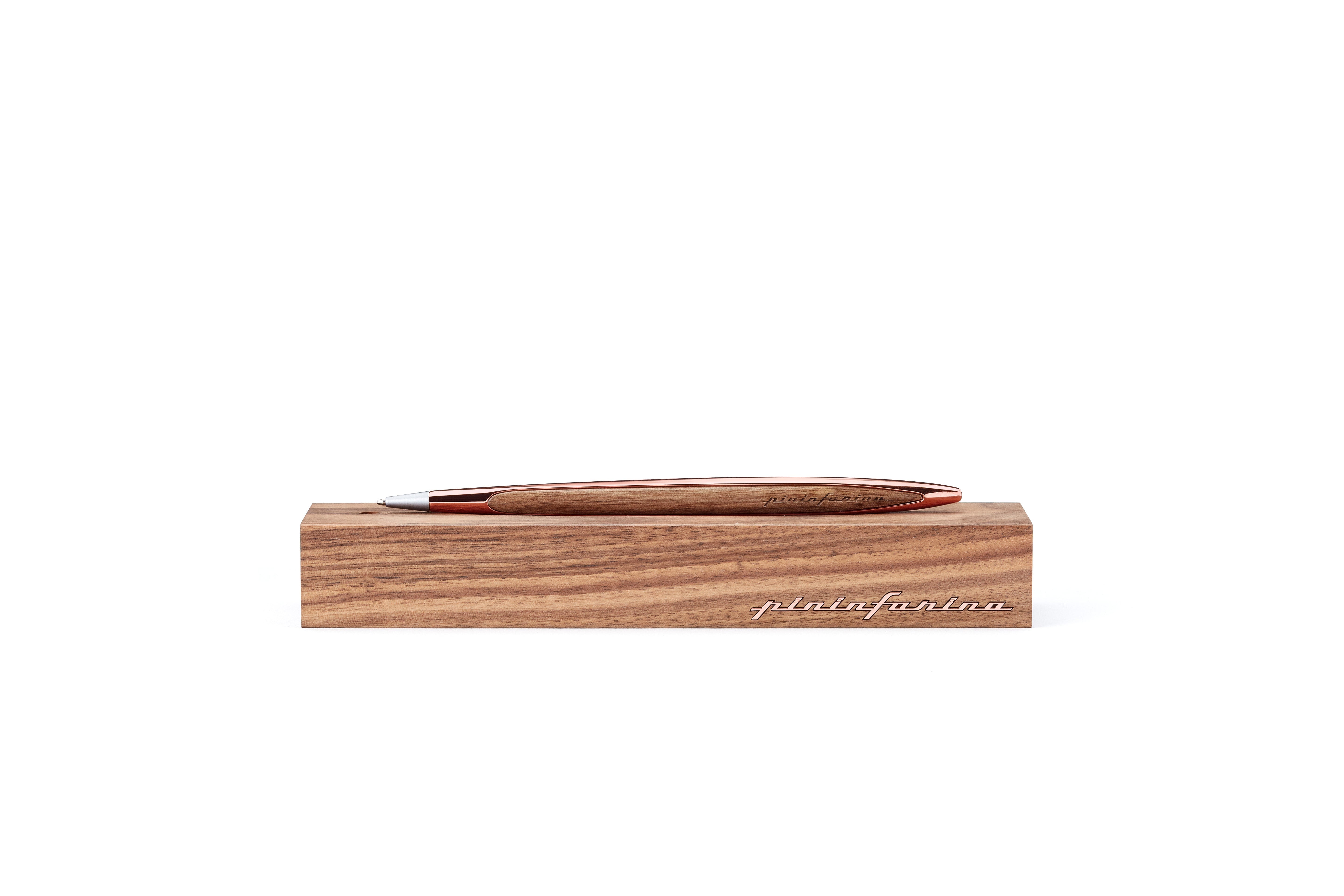 Pininfarina | Cambiano | Rose Gold | Classic | Ballpoint Pen | Solid Wood Desk Stand Pininfarina