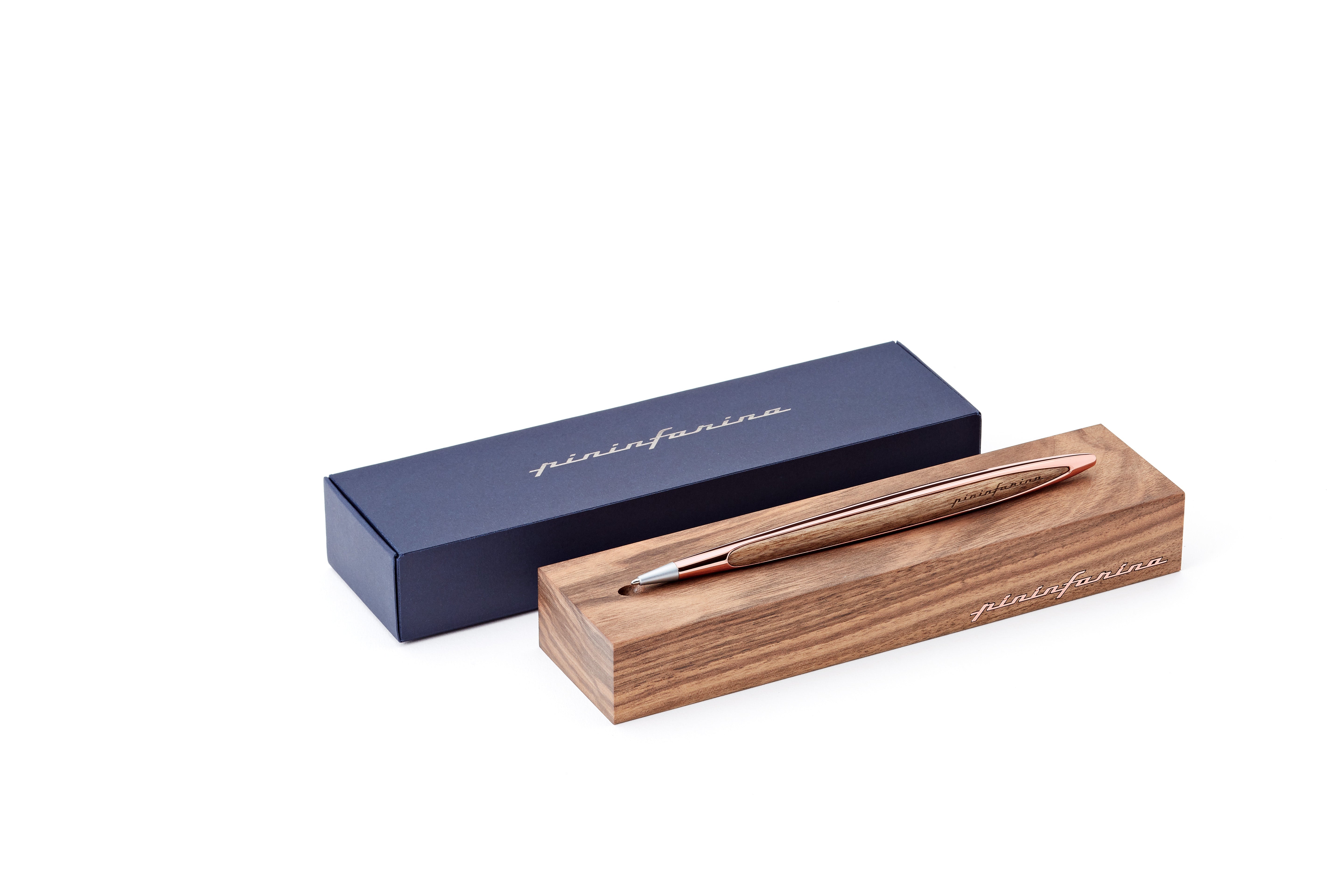 Pininfarina | Cambiano | Rose Gold | Classic | Ballpoint Pen | Solid Wood Desk Stand Pininfarina