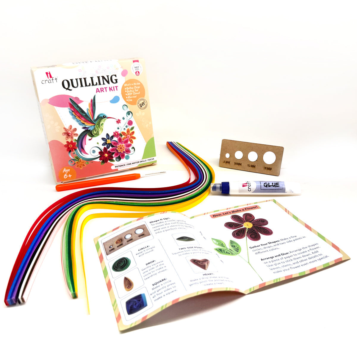 iCraft Beginner Quilling Kit for Kids - Paper Craft Activity iCraft