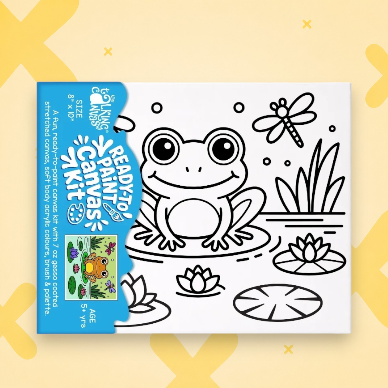Ready to Paint Canvas Kit for Kids 8x10 Inch - Frog - Ready to Paint Canvas Art Kit website main 3