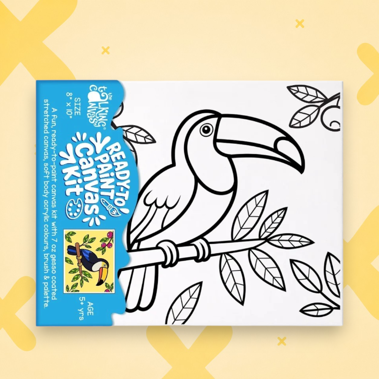 Ready to Paint Canvas Kit for Kids 8x10 Inch - Toucan - Ready to Paint Canvas Art Kit website main 5