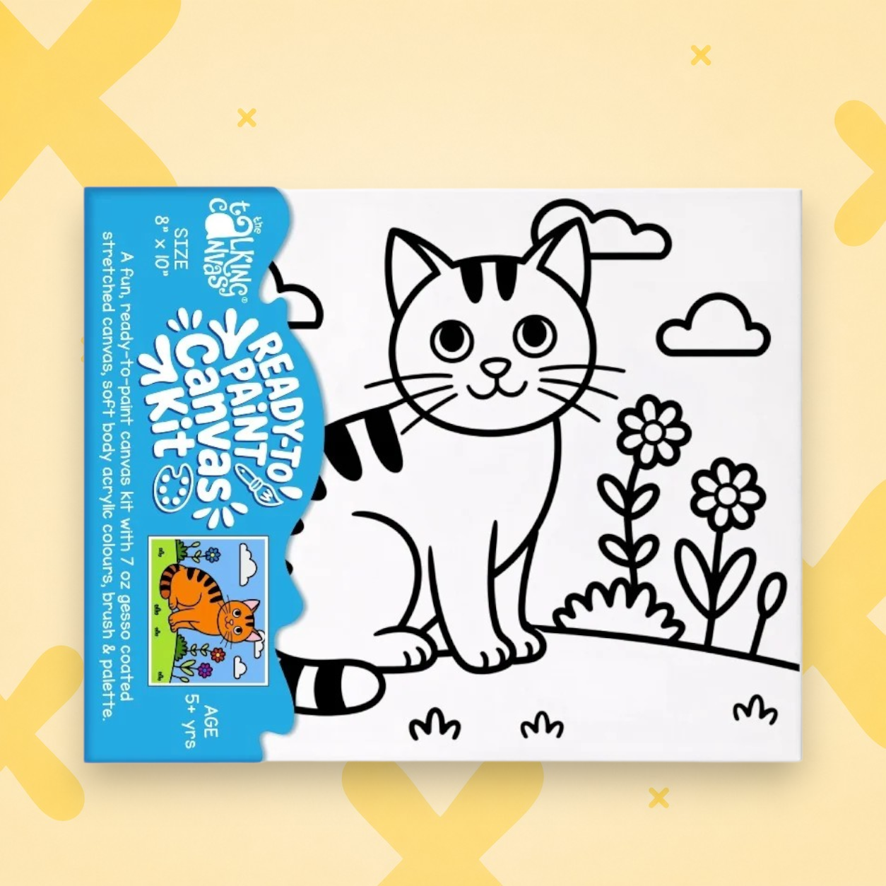 Ready to Paint Canvas Kit for Kids 8x10 Inch - Cat - Ready to Paint Canvas Art Kit website main 6