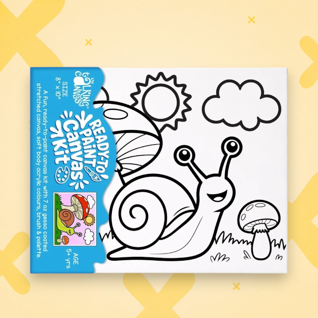 Ready to Paint Canvas Kit for Kids 8x10 Inch - Snail - Ready to Paint Canvas Art Kit website main 7