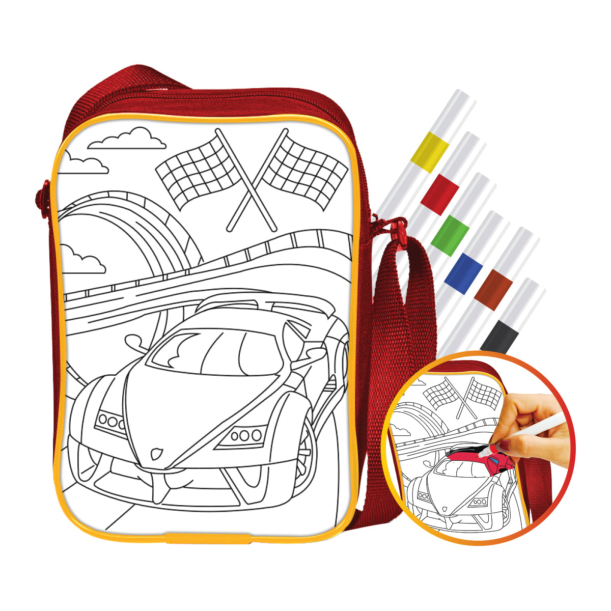 iCraft ROADSTER DIY Sling Bag Kit - Car Design for Kids iCraft