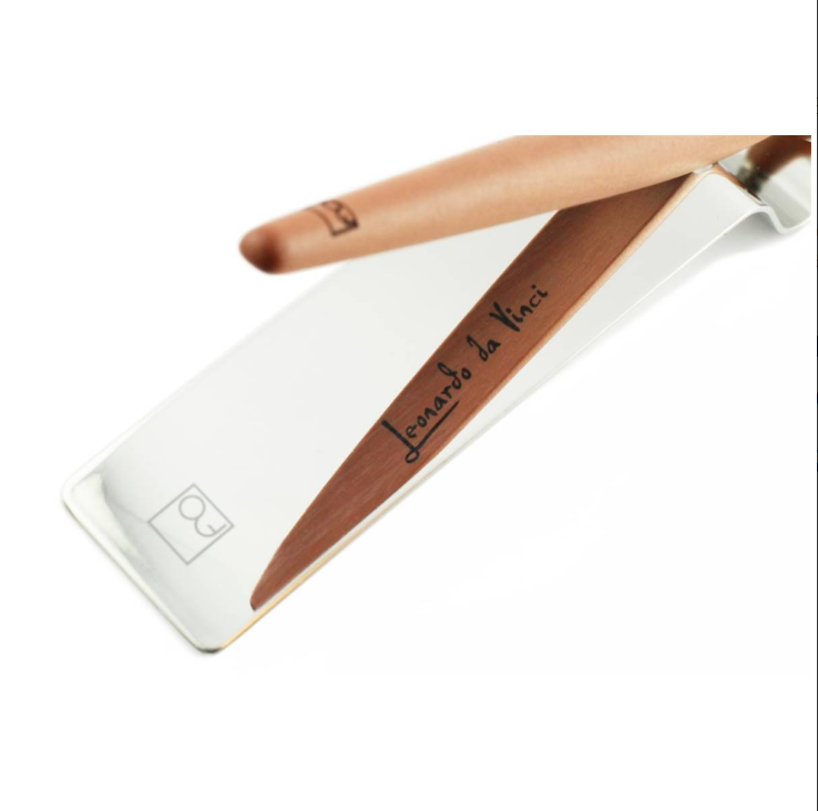 Pininfarina | Forever Piuma | Leonardo 500th Limited Edition | Pear Wood | Ethergraf® Metal Tip and Stainless Steel Base Pininfarina