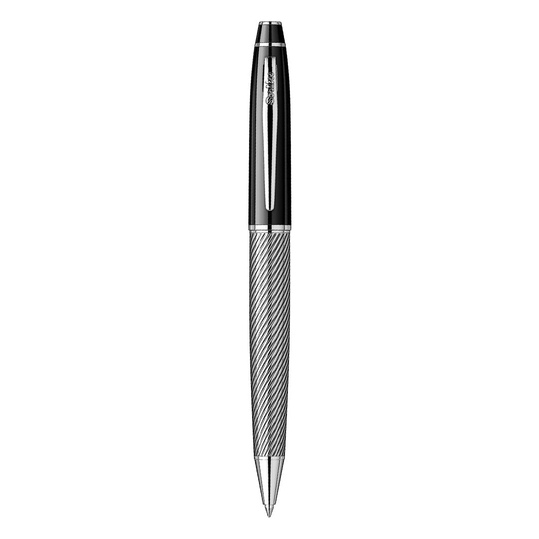 Scrikss | Noble 35C | Ball Point Pen | Spiral Black Chrome Scrikss