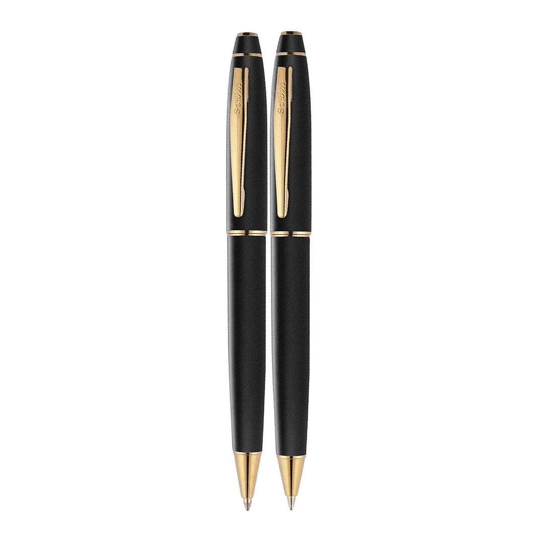 Scrikss | Noble 35 | Ballpoint Pen + 0.7mm Mechanical Pencil | Matt Black GT Scrikss