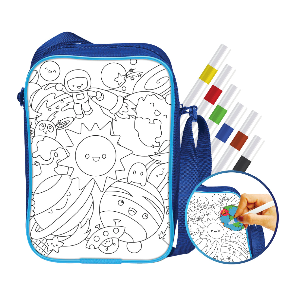 iCraft SPACE Sling Bag DIY Kit for Kids - Paint & Carry iCraft