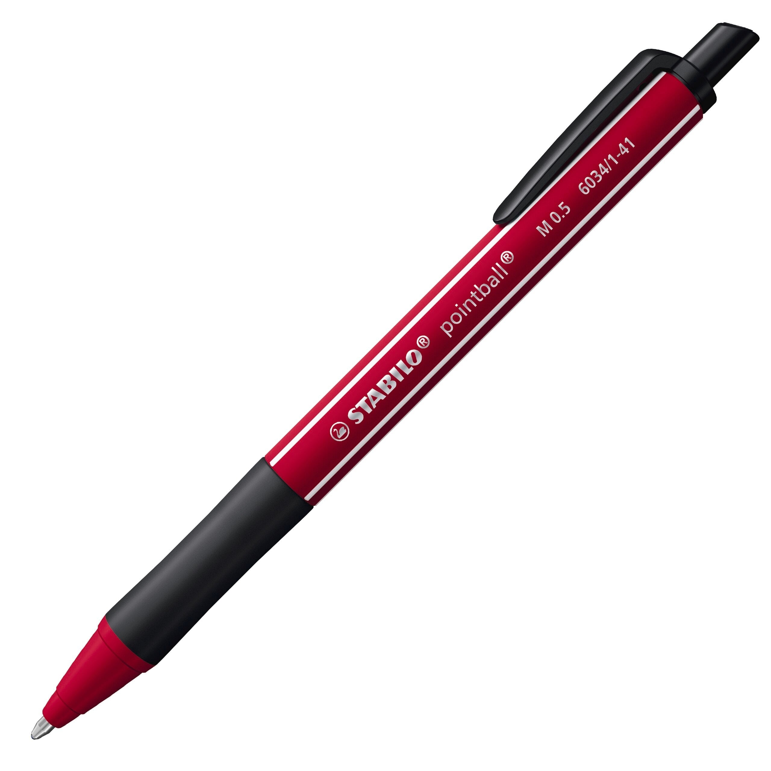 Stabilo Pointball Naturecol Wildflower - Burgundy with Blue Ink Ballpoint Pen - Pack of 10 Stabilo