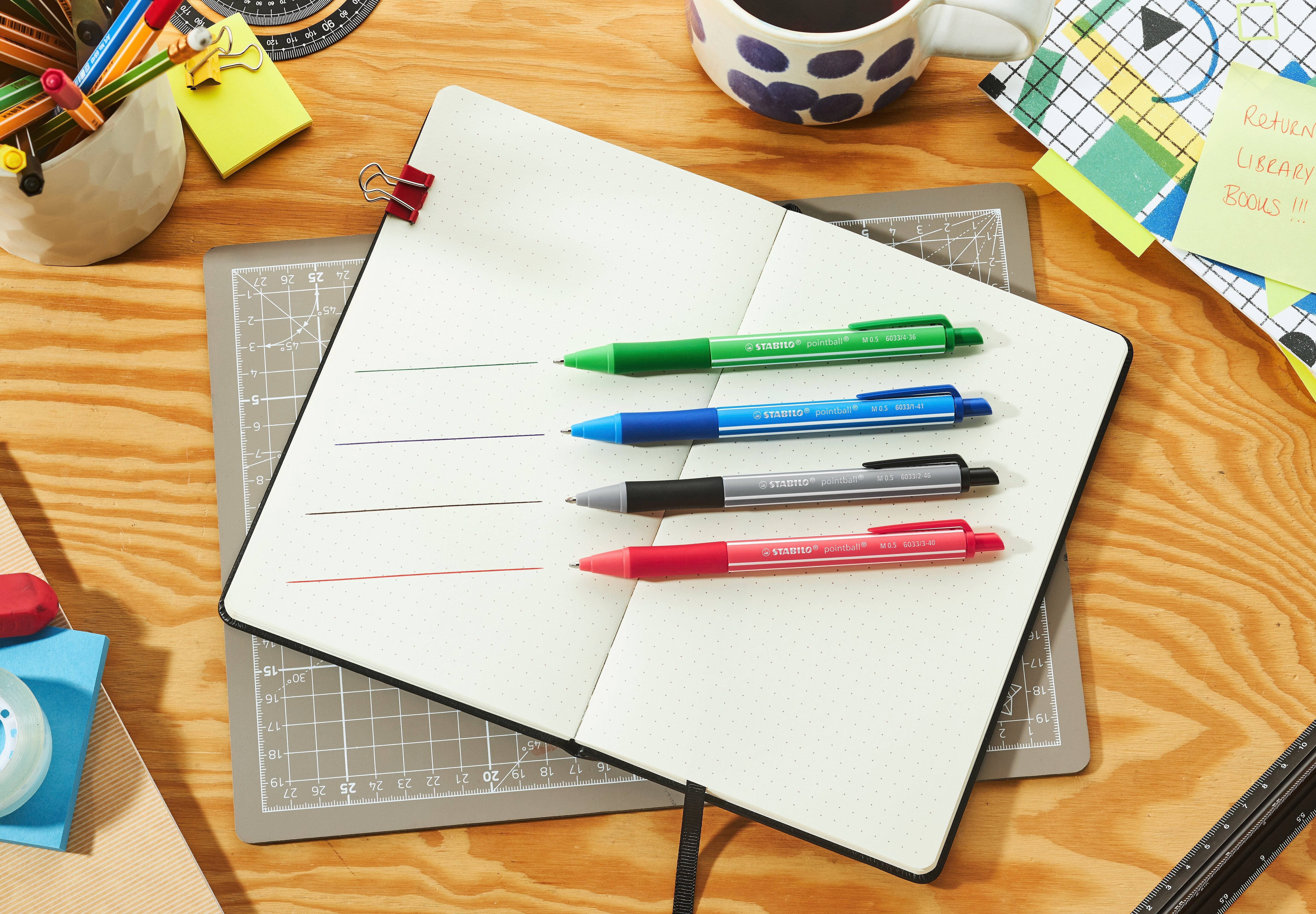 Stabilo Pointball Colorful Ultramarine Blue Ballpoint Pen - Pack Of 10 Stabilo