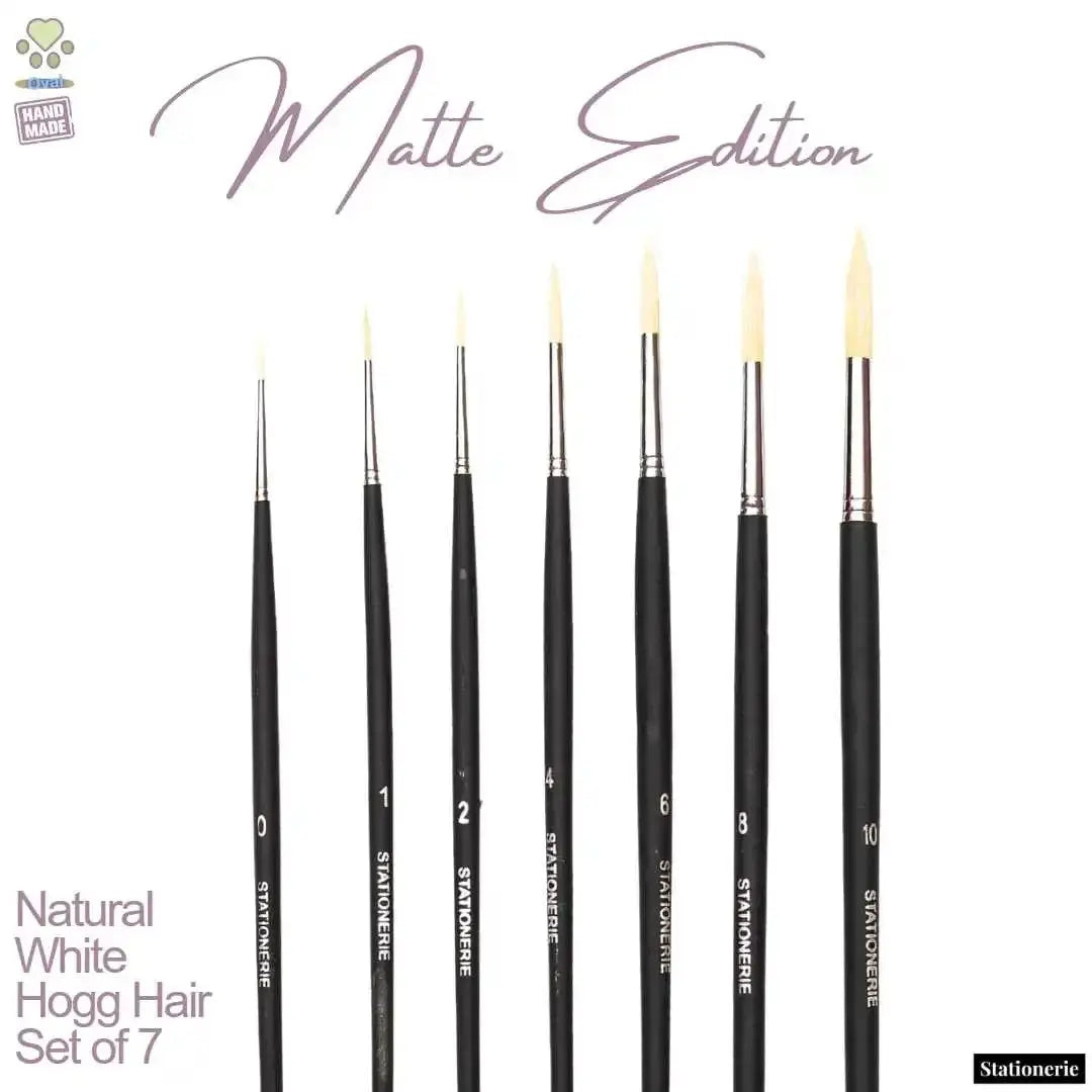 Stationerie Artists Round Hogg White Set Of 7 Stationerie