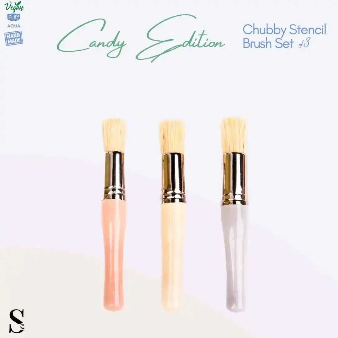 Stationerie Chubby Stencil Brush Set Of 3 Stationerie