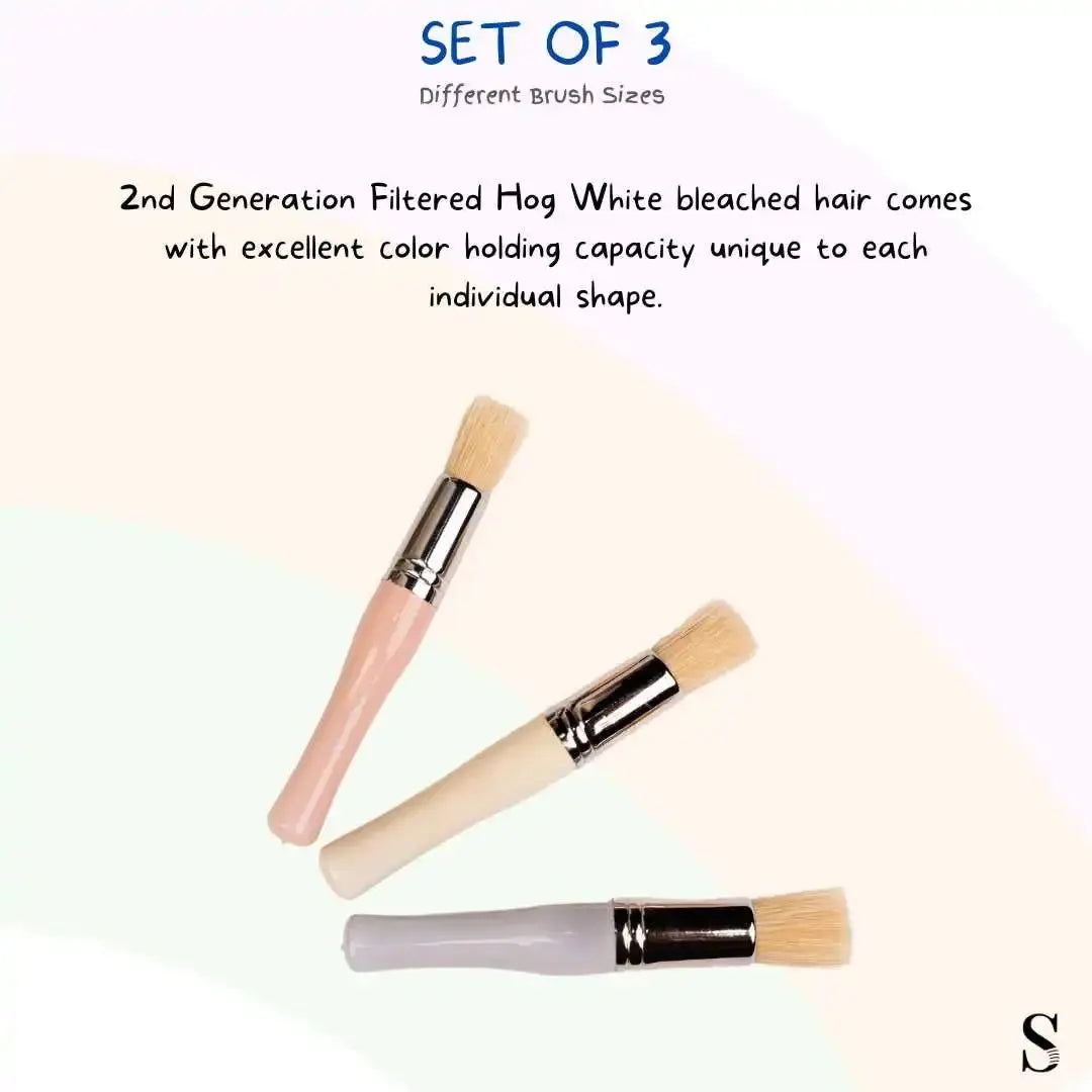 Stationerie Chubby Stencil Brush Set Of 3 Stationerie