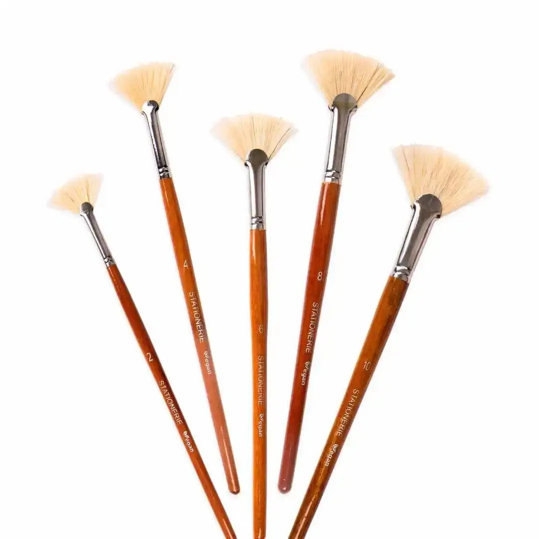 Stationerie Hog White Fan Brush Set Of 5 Stationerie