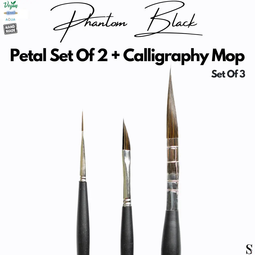 Stationerie Petal Set of 2 + Calligraphy Rigger Mop Brush Hybrid Stationerie