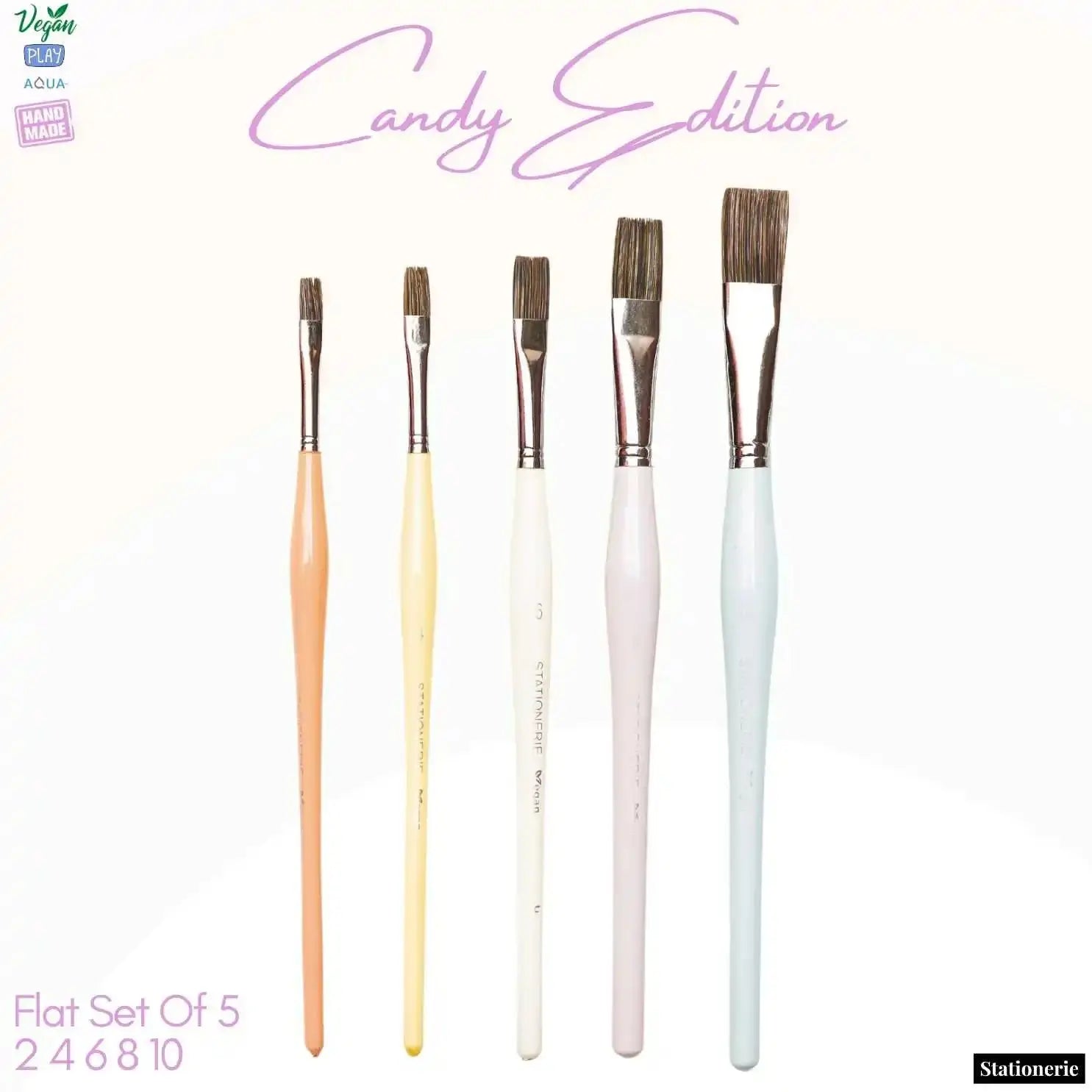 Stationerie Signature Flat Brush Set Of 5 Candy Edition Stationerie