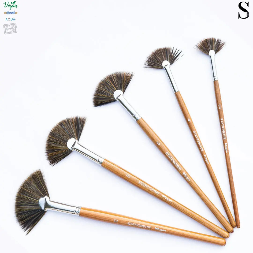 Stationerie Vegan Fan Brush Set Of 5 Stationerie