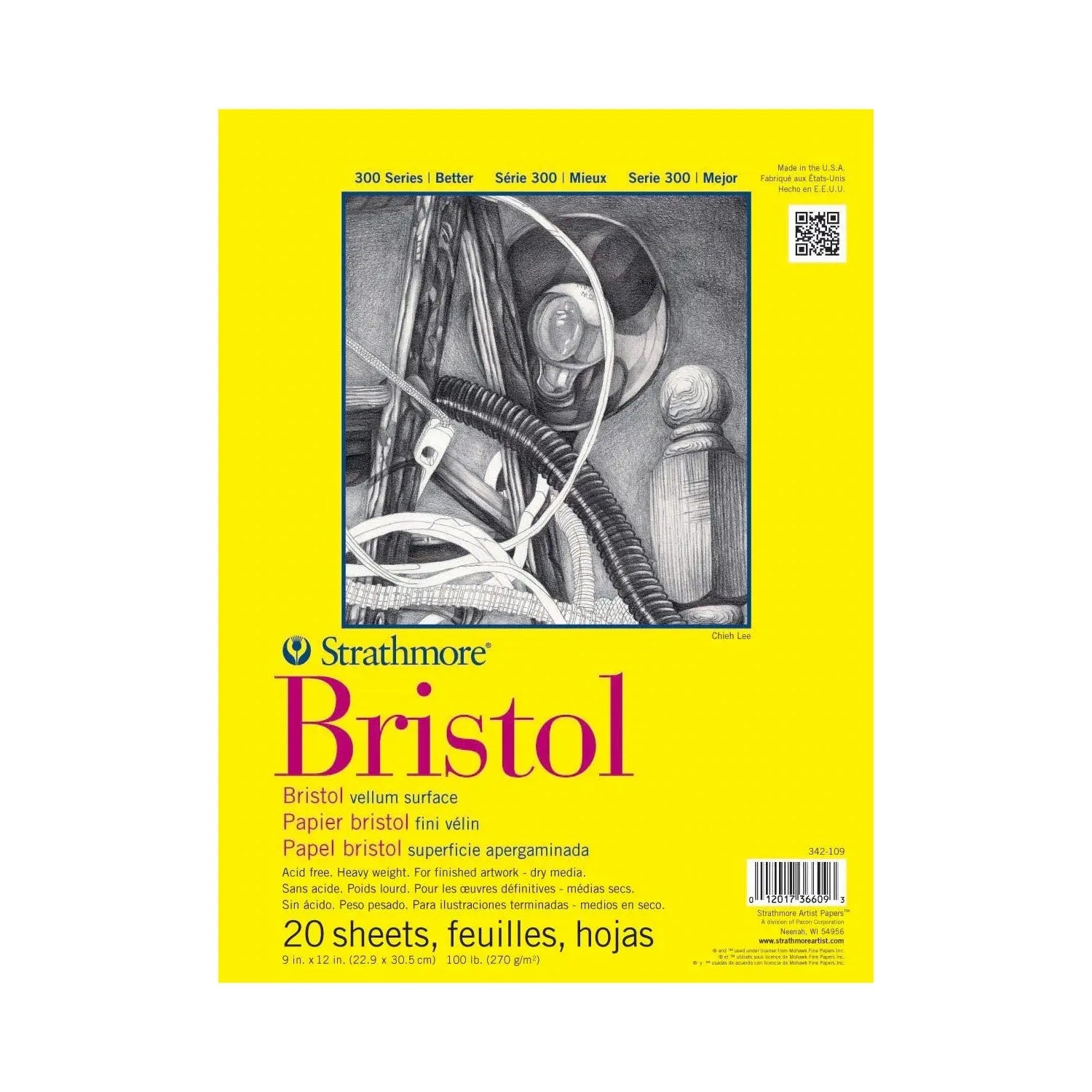 Strathmore Bristol 300 Series,270 GSM,20 sheets - Paper Pad Strathmore