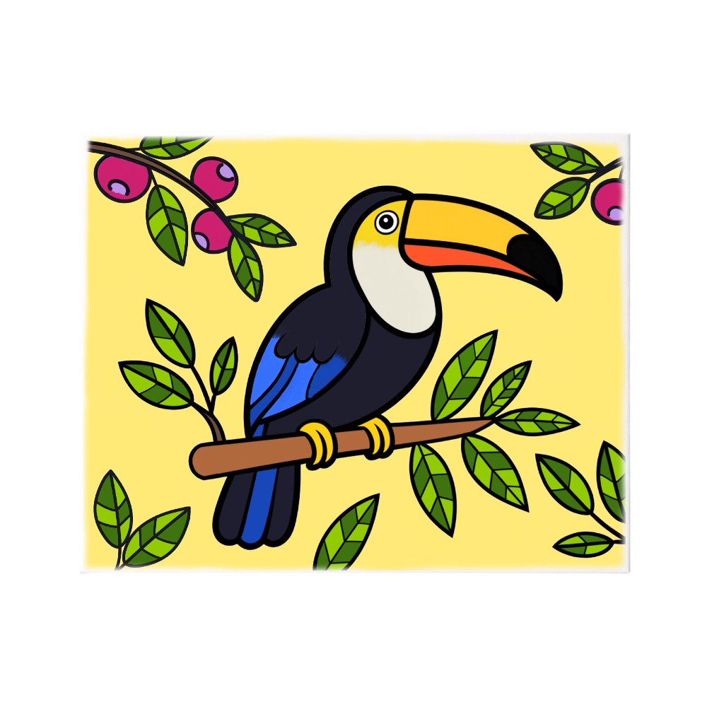 Ready to Paint Canvas Kit for Kids 8x10 Inch - TOUCAN 8x10 Mock Up clr