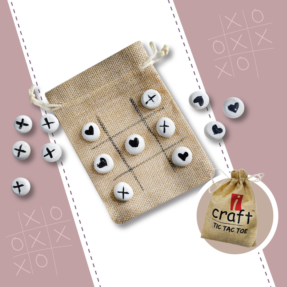 iCraft Clay Tic Tac Toe DIY Game Kit - Fun Craft for Kids iCraft