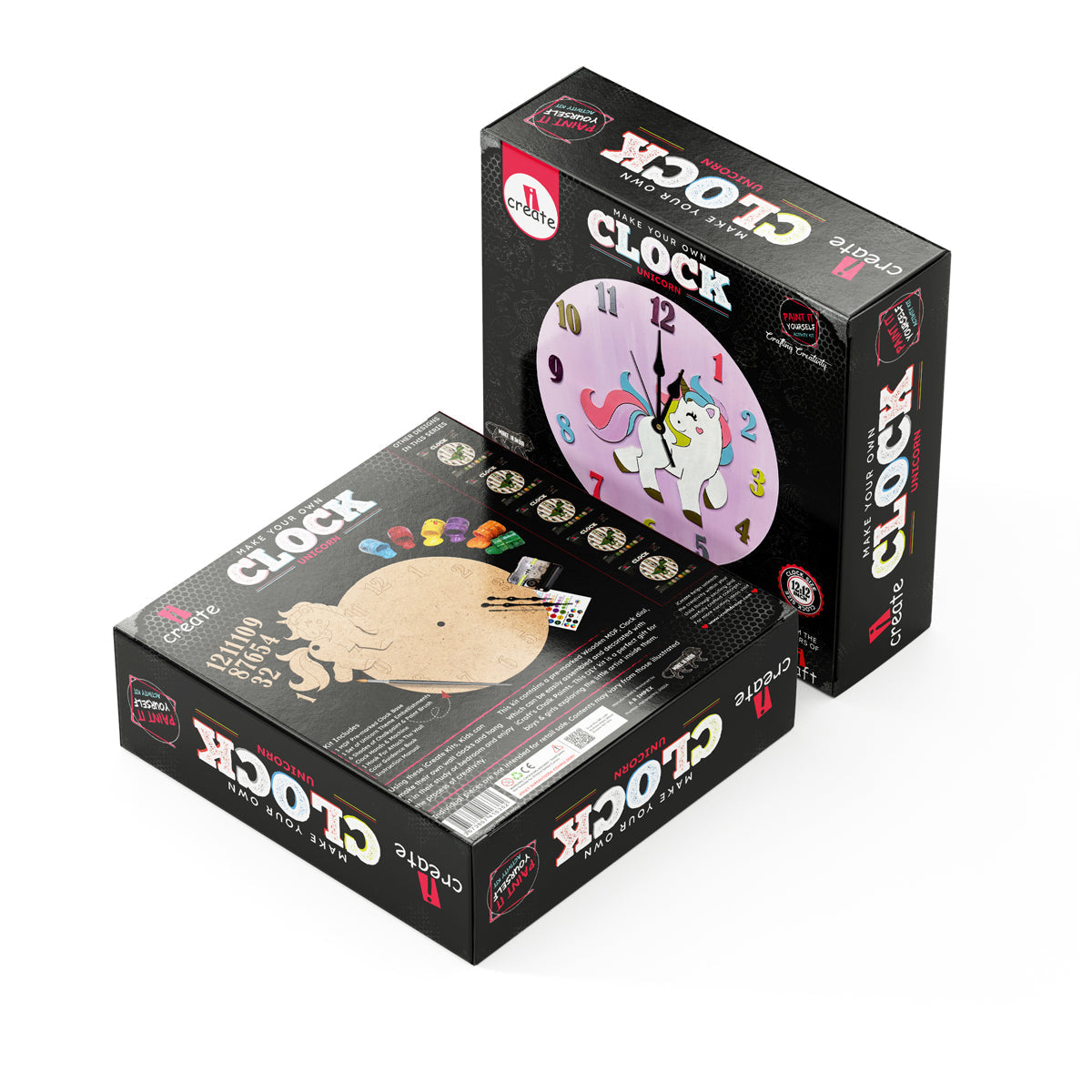 iCraft DIY Clock Kit - Unicorn Theme Decor Craft for Kids iCraft