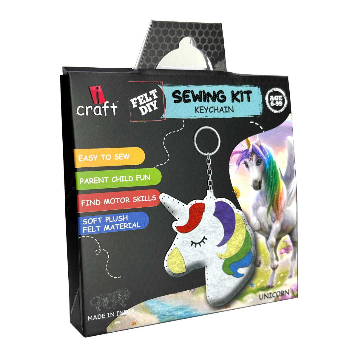iCraft DIY Felt Keychain Sewing Kit - Unicorn Craft for Kids iCraft