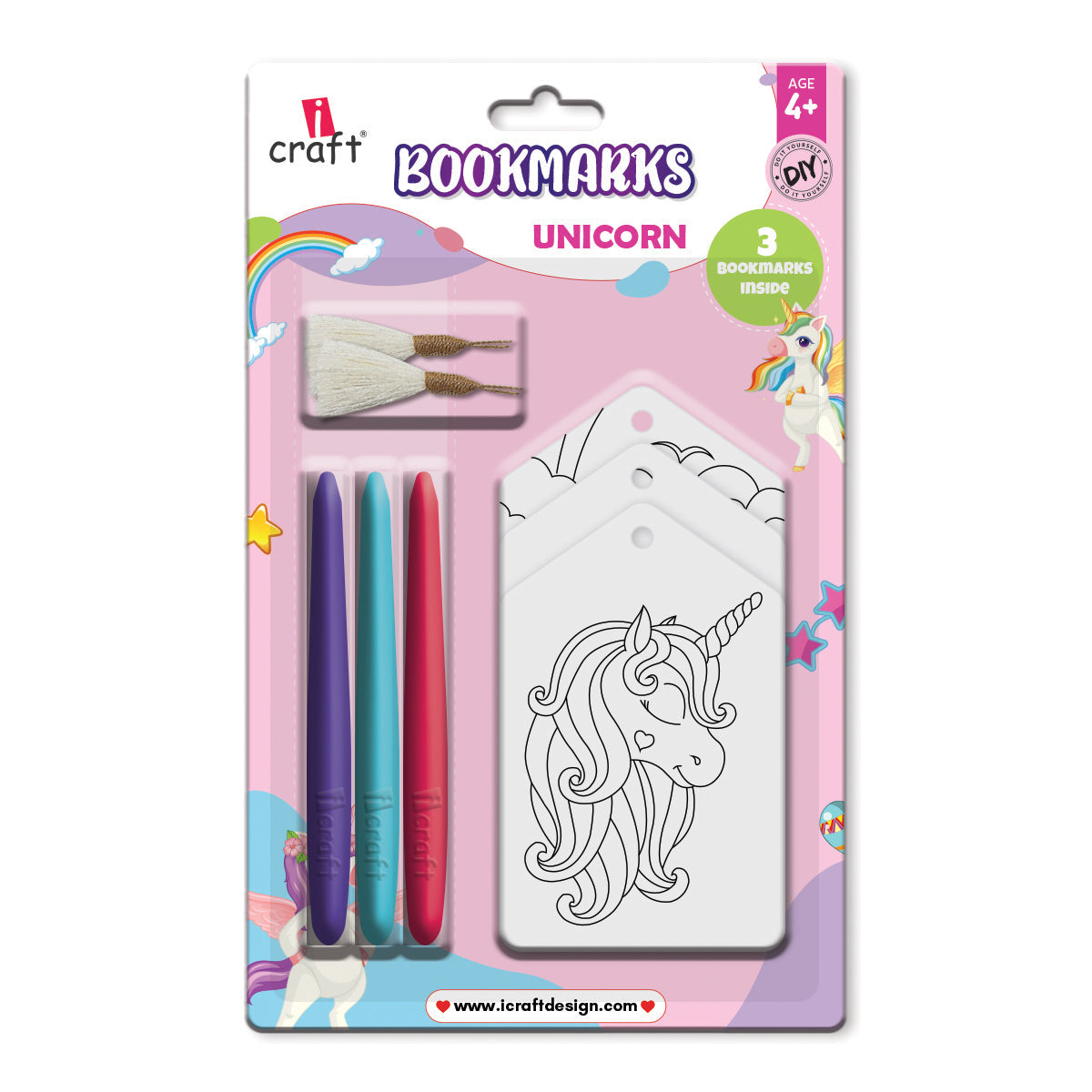 iCraft Unicorn Bookmark Coloring Kit for Kids - Art Craft iCraft