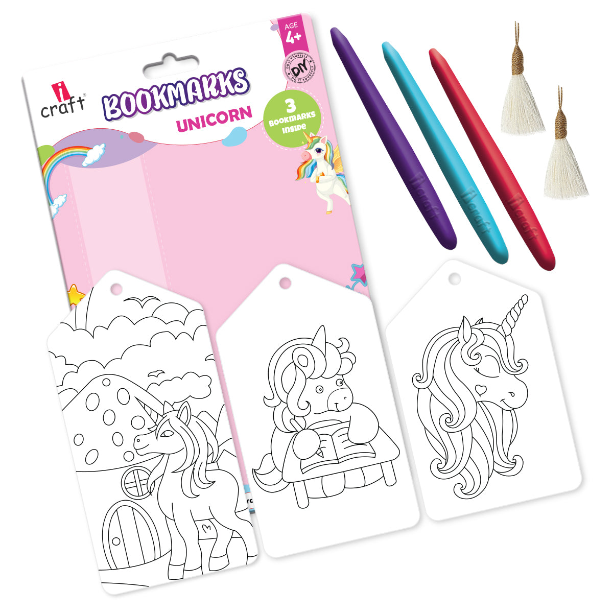 iCraft Unicorn Bookmark Coloring Kit for Kids - Art Craft iCraft