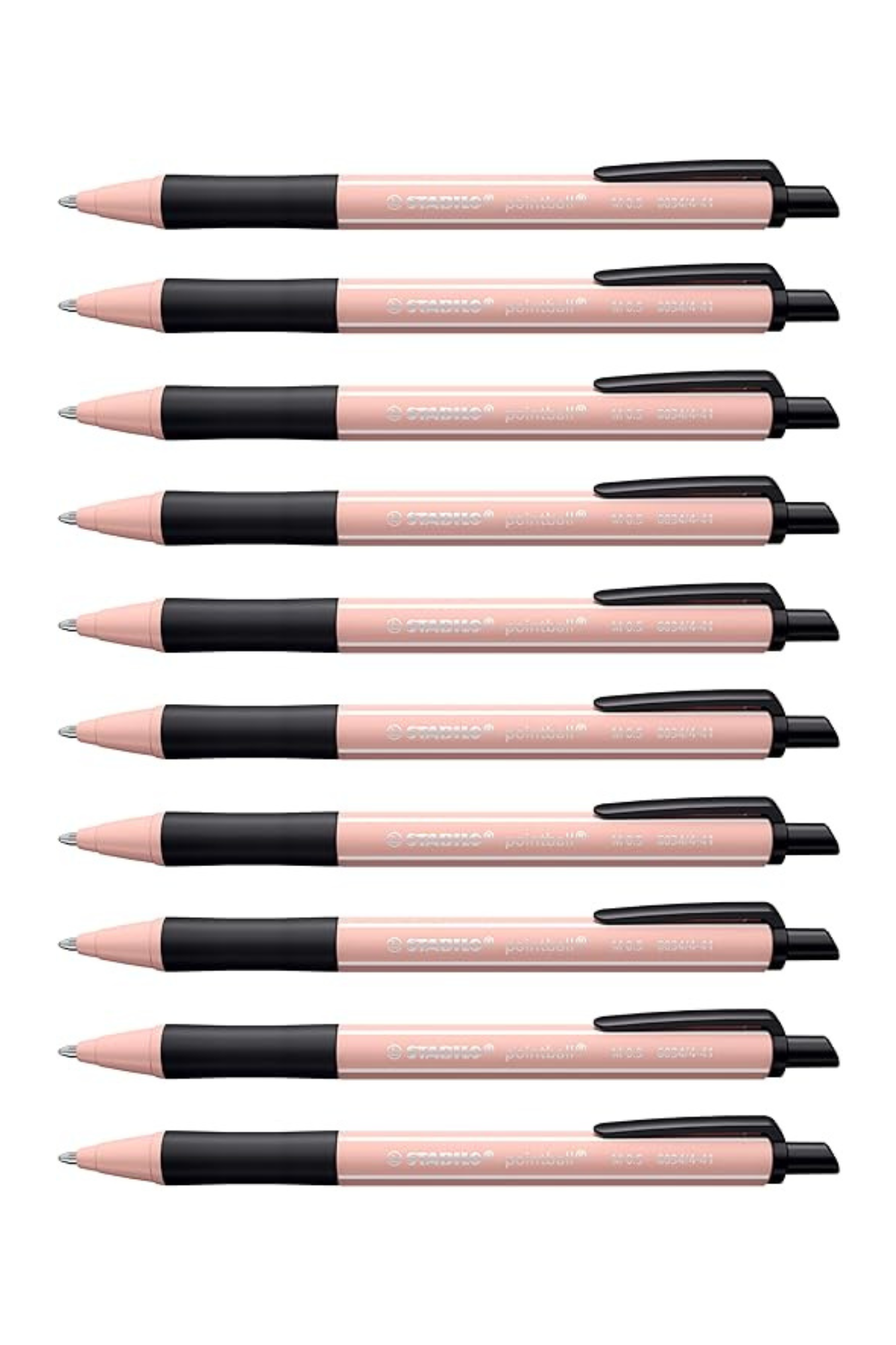 Stabilo Pointball Naturecol Wildflower - Blush with Blue Ink Ballpoint Pen - Pack of 10 Stabilo