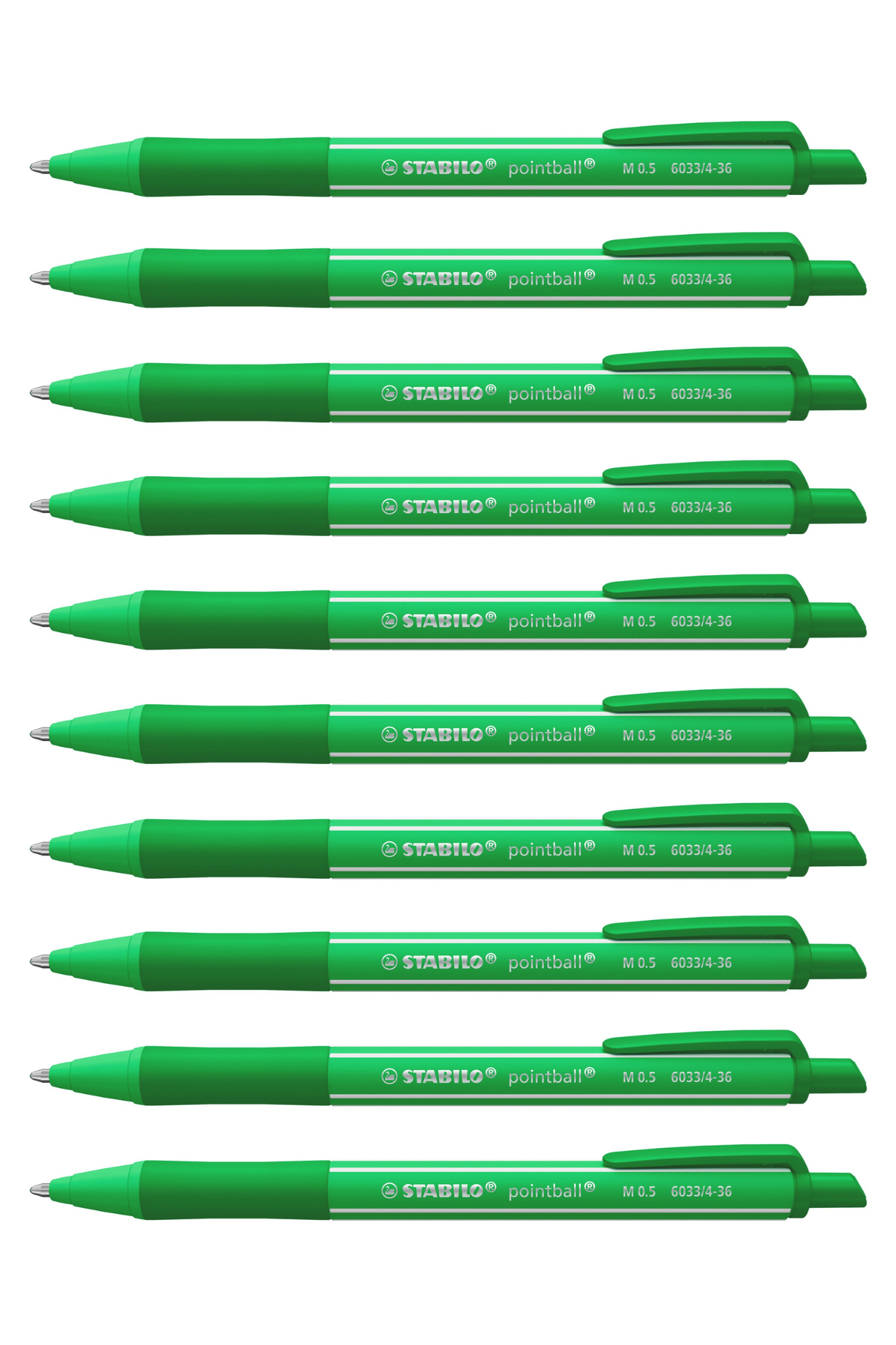 Stabilo Pointball Colorful - Mint Green Ballpoint Pen - Pack Of 10 Stabilo