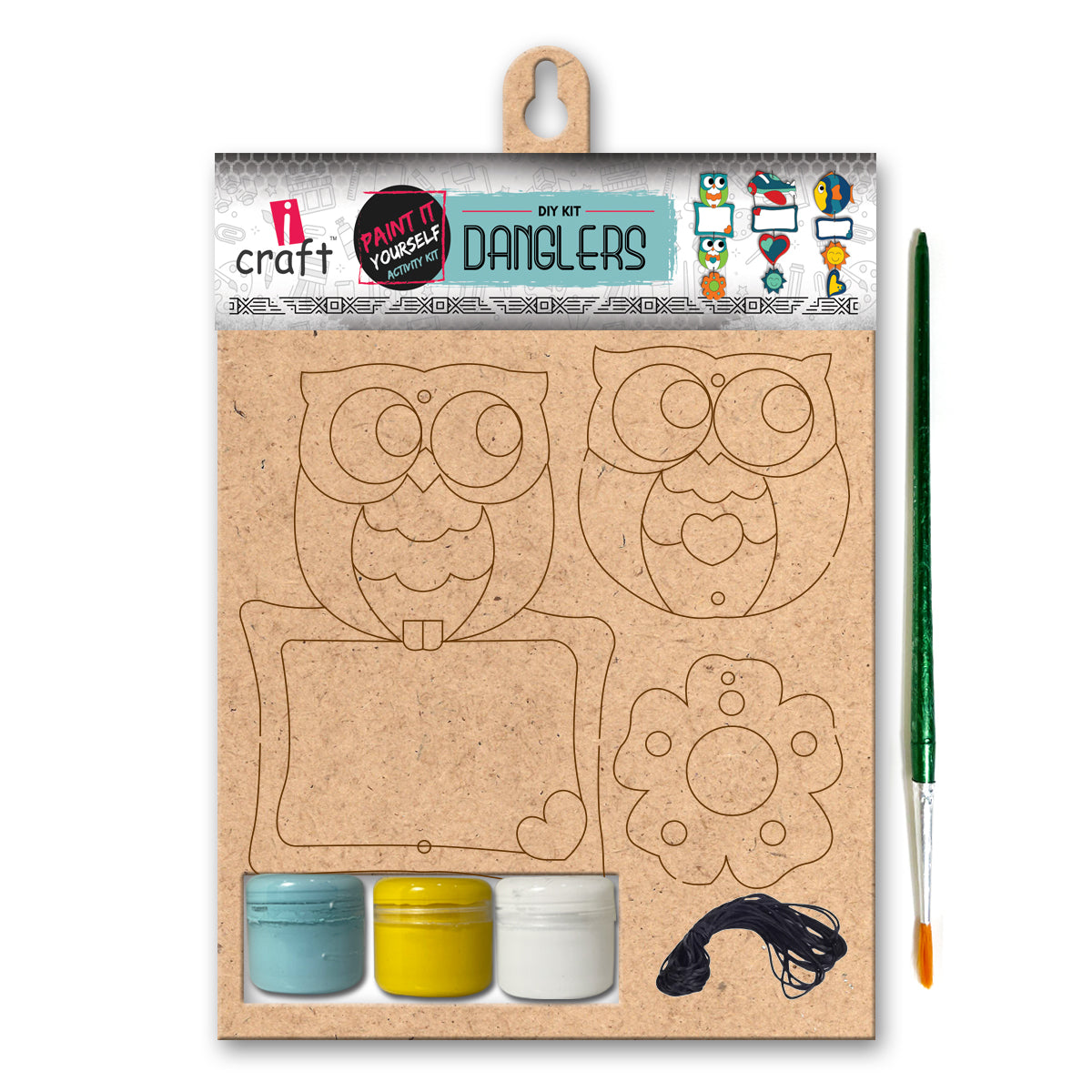 iCraft DIY Owl Danglers Kit - Creative Hanging Art for Kids iCraft