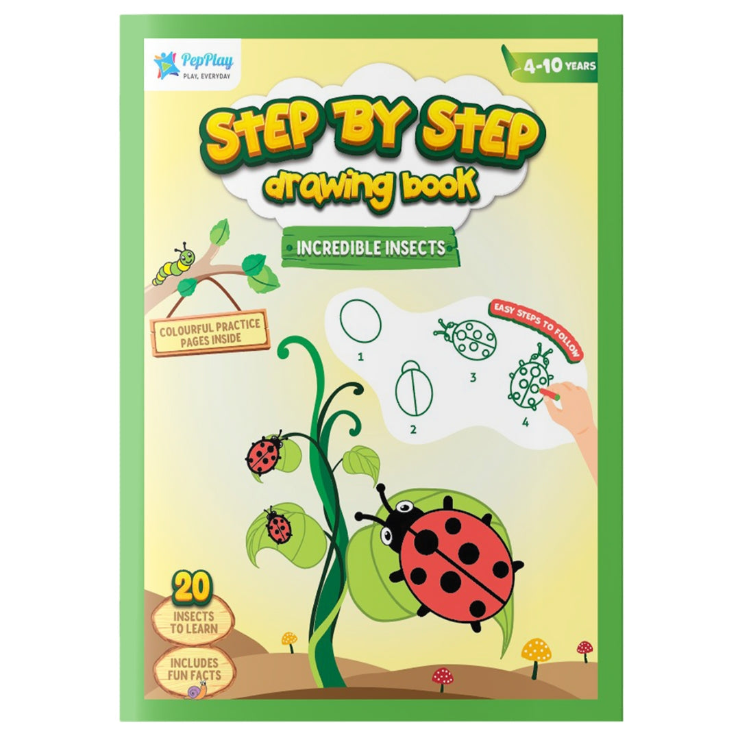 PepPlay Step By Step Drawing Book - Incredible Insects | Easy Drawing Practice for Kids | 5+ Years