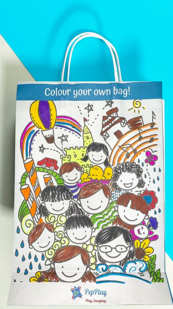 PepPlay Colour Me Paper Bag - Friends | Colour, Create & Carry Fun | 3+ Years