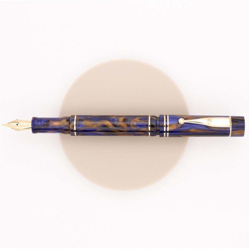 Gioia | Alleria | Fountain Pen | Crepuscola Blue-Brown | Gold Trims Gioia