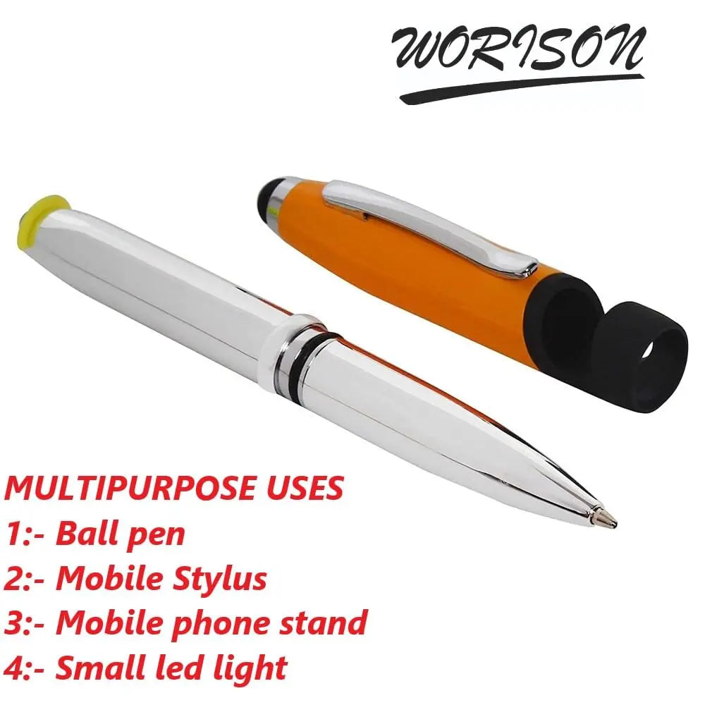 Worison Multifunction Metal Pen set of 4 with Mobile Holder