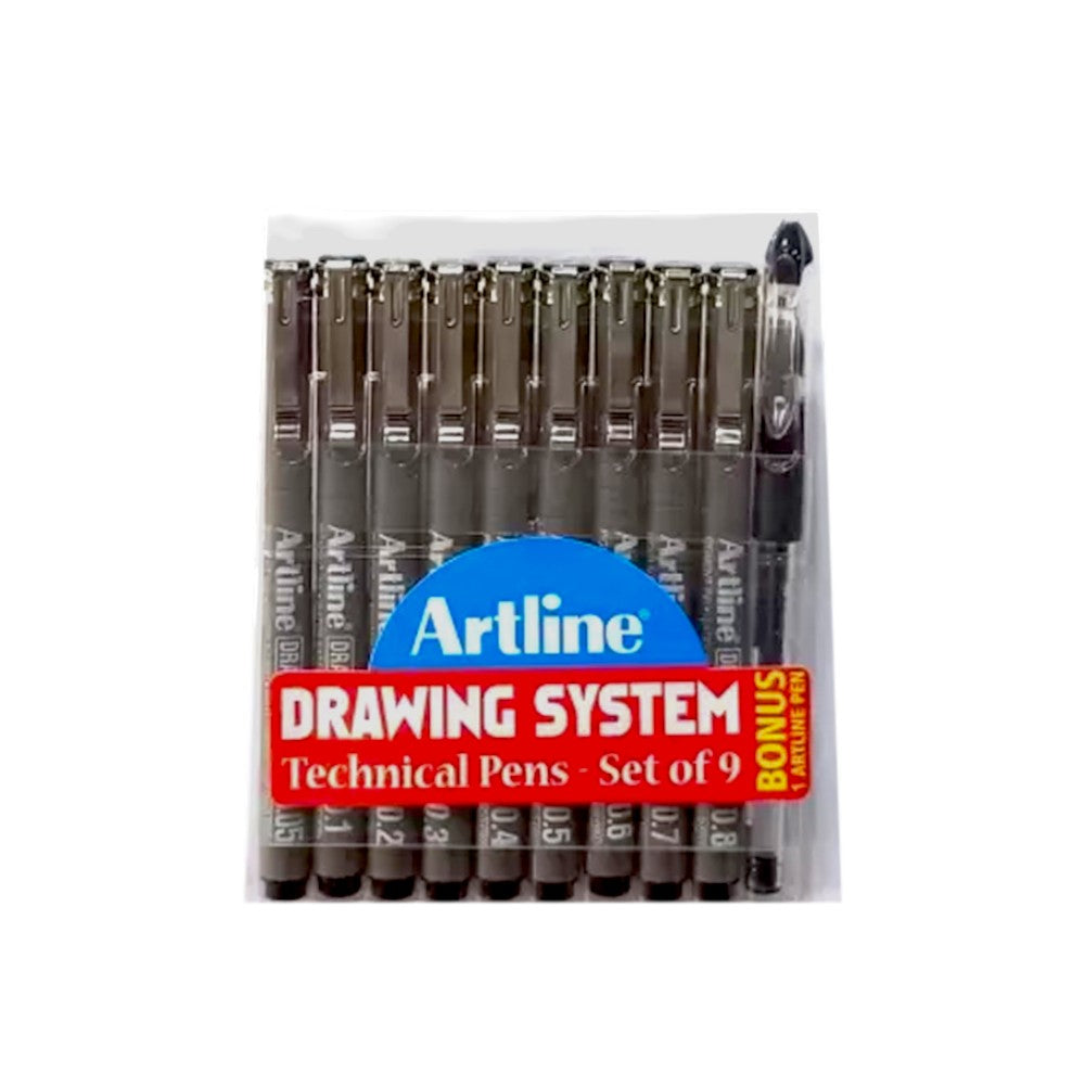 Artline Drawing System Technical Pen Black Set - Choose Your Pack