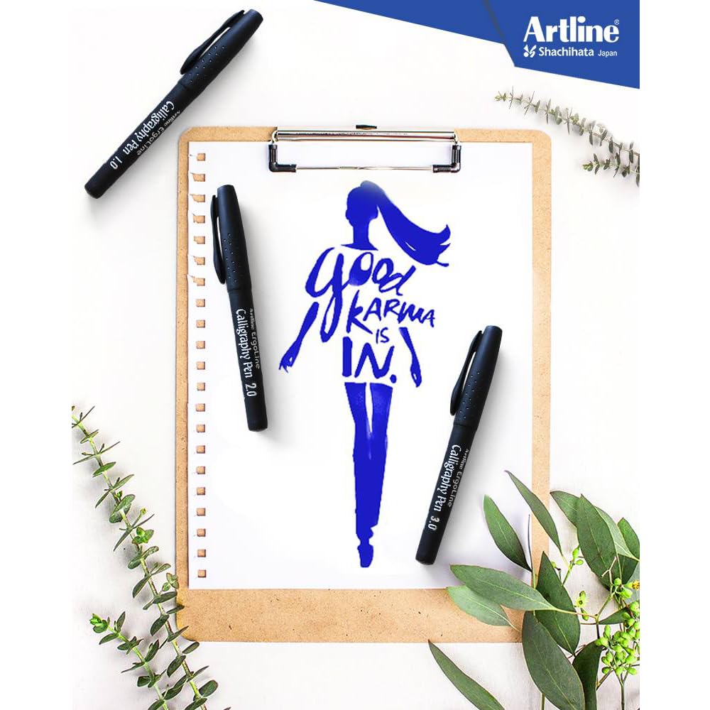 Artline Ergoline Calligraphy Pen Set of 3 - Black