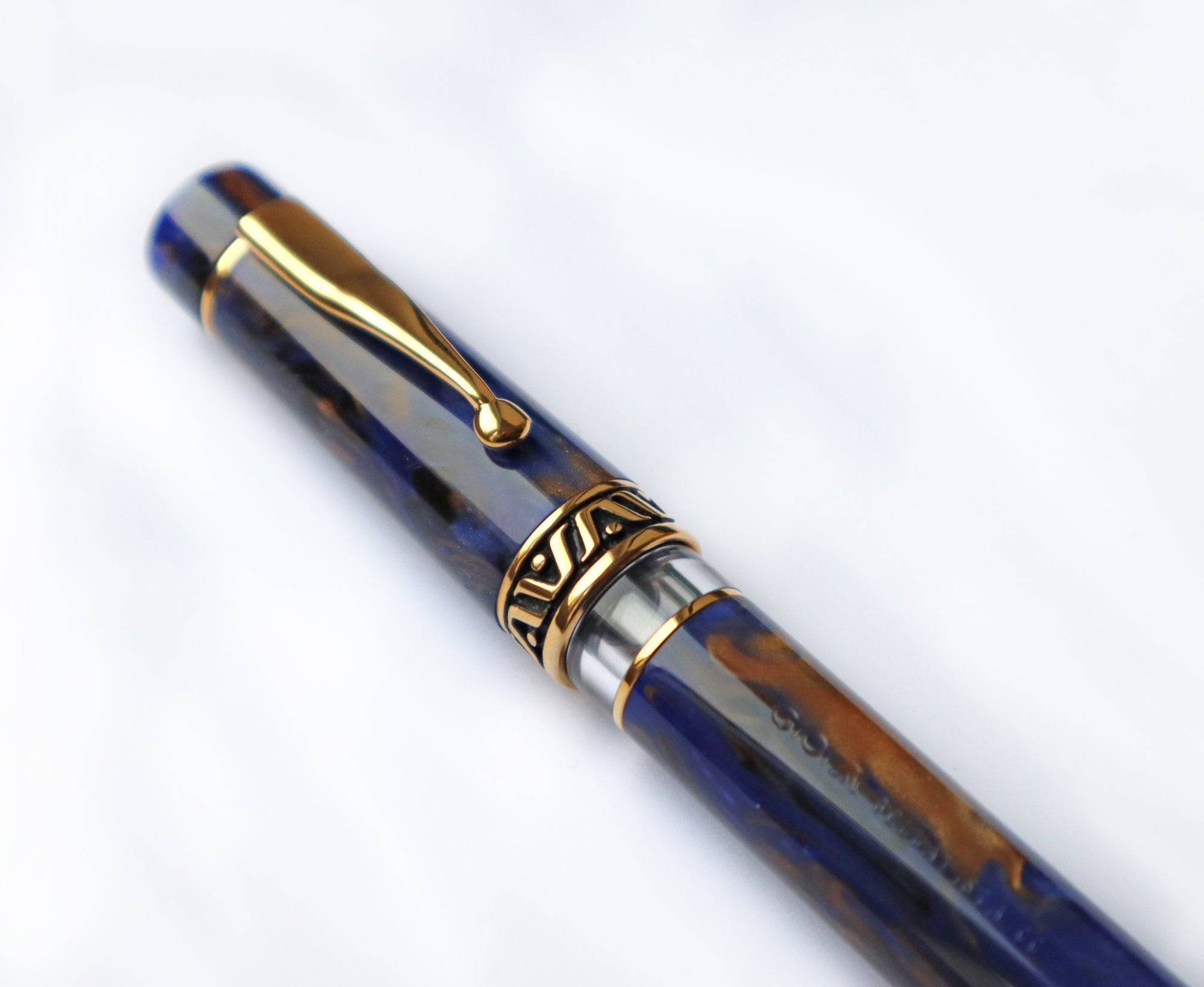 Gioia | Fountain Pen | Bellevista | Crepuscolo | Blue-Brown | Gold Trims Gioia