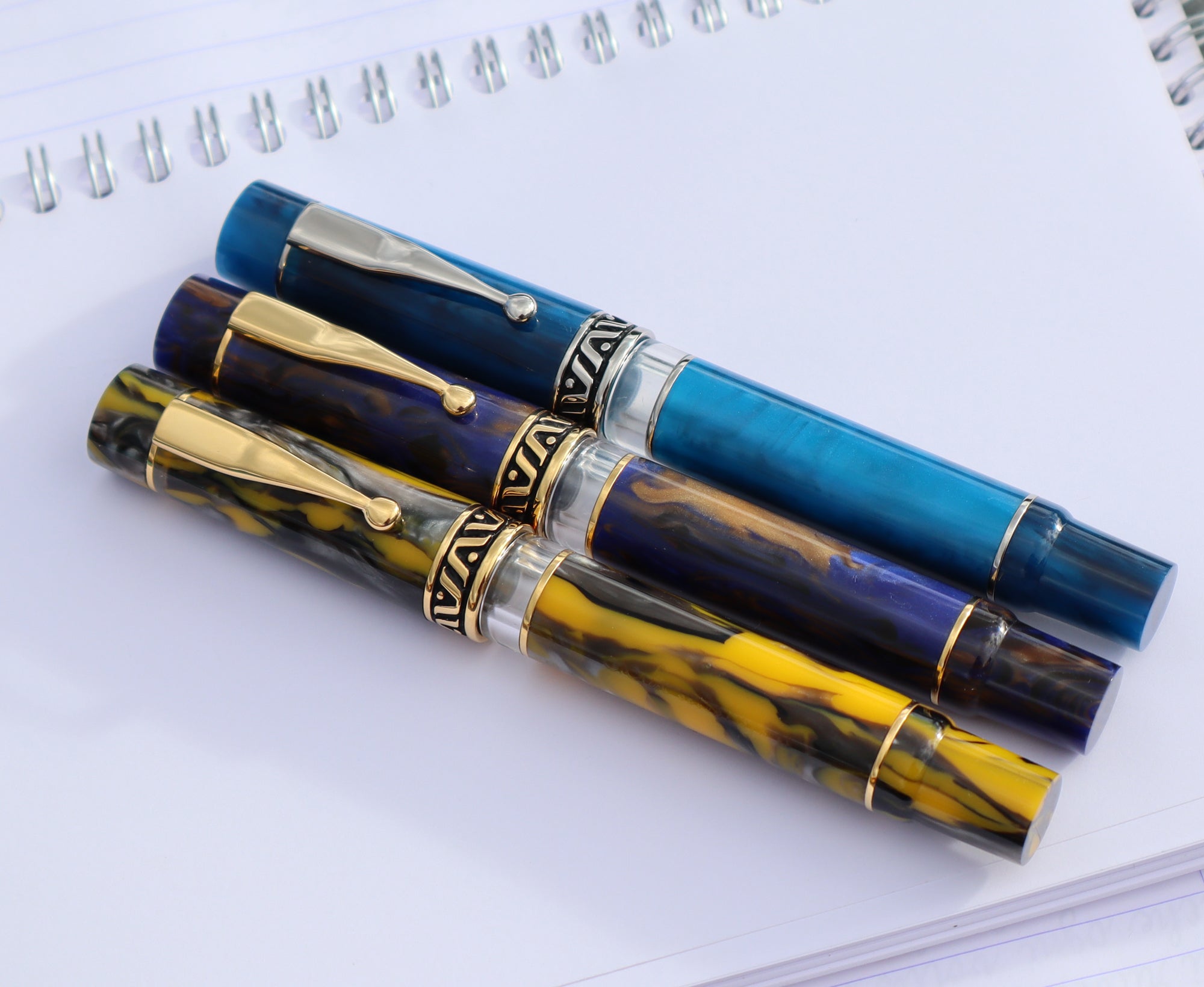 Gioia | Fountain Pen | Bellevista | Crepuscolo | Blue-Brown | Gold Trims Gioia