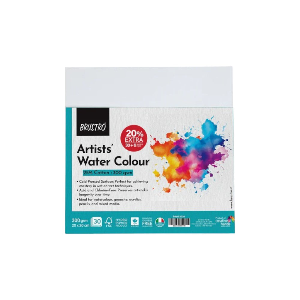 Brustro Artists 25% Cotton Watercolour Paper - 300 GSM - Cold Pressed
