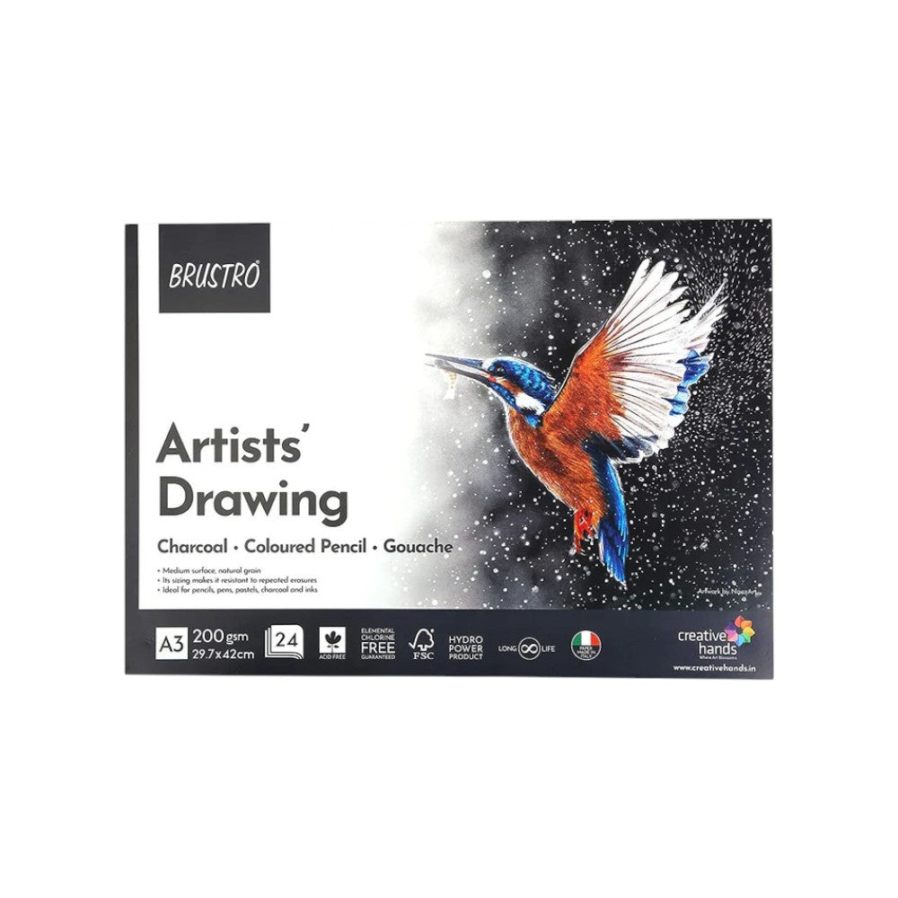 Brustro Drawing Glued Pad A3 - 200 GSM - Front Display