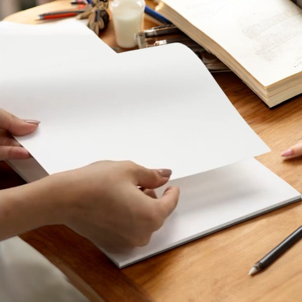 Close-up of paper texture on Brustro Artist Drawing Pad - 200 GSM