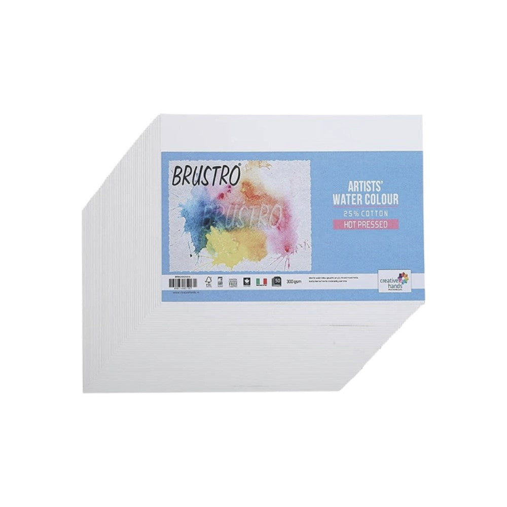 Brustro Artists 25% Cotton Watercolour Paper - 300 GSM - Hot Pressed