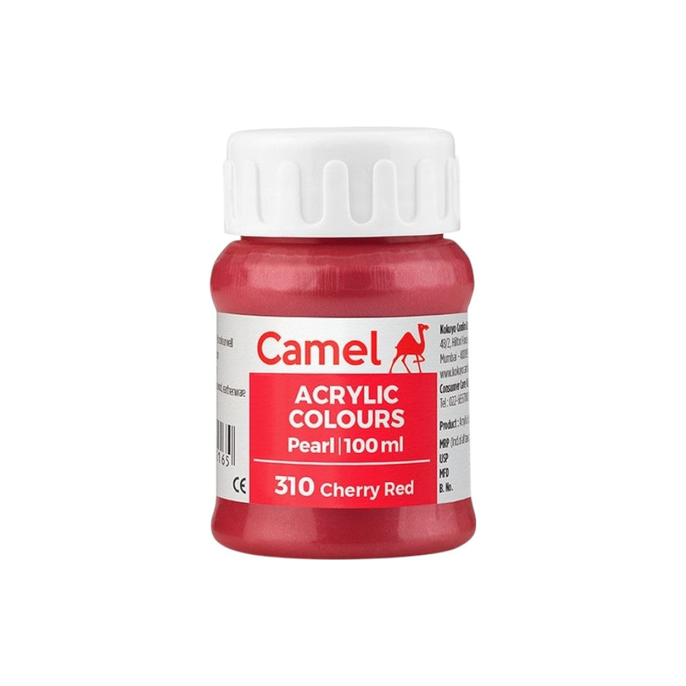 Camel Fabrica Acrylic Colours 100ml - Pearl Cherry Red