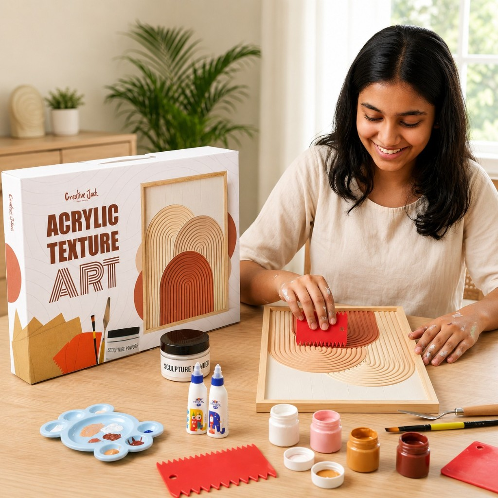 Acrylic Texture Art Kit | Abstract Painting Kit for Beginners - cj acrylic texture kit 3